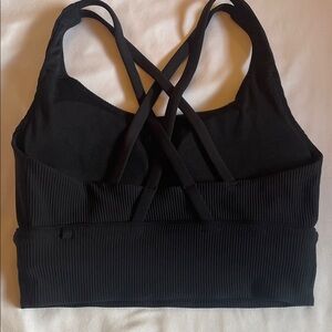 lululemon athletica Black Ribbed Crisscross Sports Bra